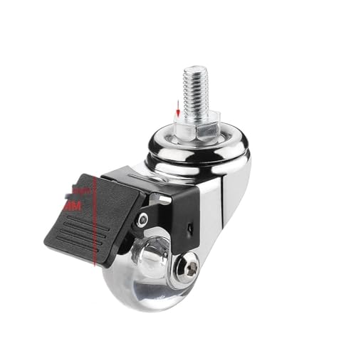 4 Teile/los 1,5 zoll Möbel Vitrine Stille Gummi Rad Transparent Universal Pulley Lenkung Caster(D) von IVEKYKIBC