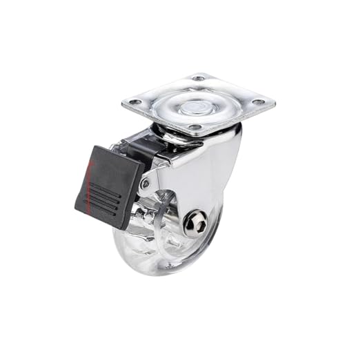 4 Teile/los 2 zoll Möbel Vitrine Stille Gummi Rad Transparent Universal Pulley Swivel Caster(B) von IVEKYKIBC