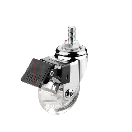 4 Teile/los 2 zoll Möbel Vitrine Stille Gummi Rad Transparent Universal Pulley Swivel Caster(D) von IVEKYKIBC