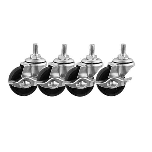 4 Teile/los 2 zoll Schwarz PP Schraube Seite Bremse Caster M10 Gewinde Feststellrolle Display-ständer Universal Rad von IVEKYKIBC