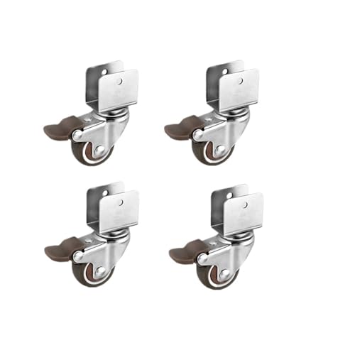 4 Teile/los U-Förmigen rollen 16/18/20/25mm TPE Schwenk Räder Massivholz Bremse Lenkung Möbel Sperrholz(16.5mm Brake,1.5 Inch) von IVEKYKIBC