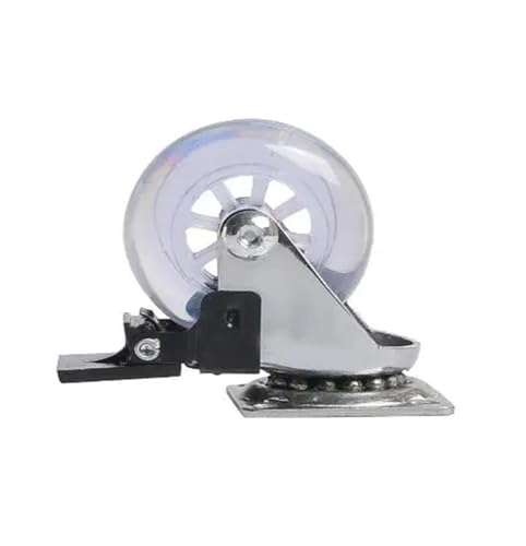 5 2-Zoll-Rollen PU Transparent Crystal Wheel mit Bremsmöbel Multi-Specification Cabinet Pull(2 Inch-Flat-Brake) von IVEKYKIBC