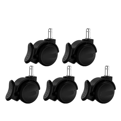 5 STÜCKE 2-zoll Schraube M10 * 22mm Haushalt Rad/Bürostuhl Computer Stuhl Riemenscheibe Drehstuhl Rad Caster Zubehör(Black-brake) von IVEKYKIBC