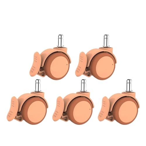 5 STÜCKE 2-zoll Schraube M10 * 22mm Haushalt Rad/Bürostuhl Computer Stuhl Riemenscheibe Drehstuhl Rad Caster Zubehör(Orange - Brake) von IVEKYKIBC