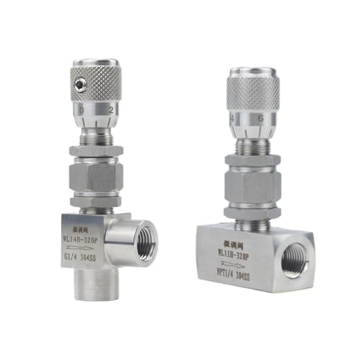G 1/8 "1/4" 3/8 "NPT 1/2" Edelstahl 304 Nadelventil Mikrodosier-Durchflussregelventil-Controller for Wasser, Gas, Öl(45724,NPT THREAD-NORMAL PRECISION-ELBOW 90 DEGREE) von IVEKYKIBC