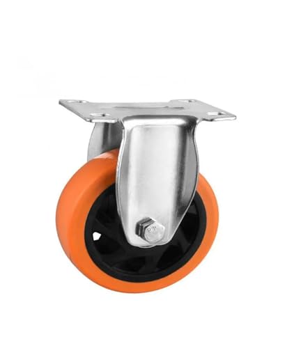 IVEKYKIBC 1 Stück 4 Zoll Bockrolle Medium Doppellager Gelb PVC Richtungsrad Trolley Rad von IVEKYKIBC