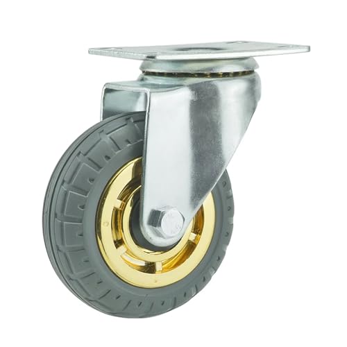 IVEKYKIBC 1PCS Rollen Heavy Duty Möbel Gummi Swivel Mover Stille Regale Schubkarre Trolley Hardware Transporter Reifen Trolley(1pc Swivel Wheel,4 inch) von IVEKYKIBC