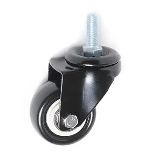 IVEKYKIBC 4 STÜCKE 1,5-Zoll-Universalrad/Größe M8/m10 mit Bremse und Doppellagerhülse Schwarze Möbelrolle(10x25mm- Universal) von IVEKYKIBC
