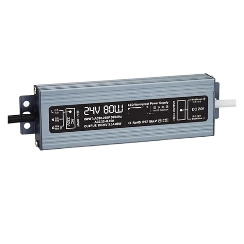 IVEKYKIBC LED Wasserdichtes Schaltnetzteil 220 bis 24V 200W300W350W400W500W600W DC Transformator(24V 3.3A 80W) von IVEKYKIBC
