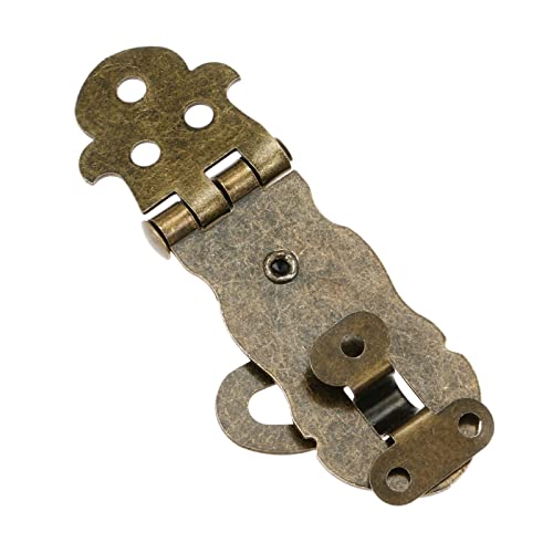 Riegelschloss Holzkiste Toggle Lock Antik Bronze Box Schnallen Riegelverschluss Muster Geschnitzte Blume Buchschloss Bronze Ton von IVEKYKIBC
