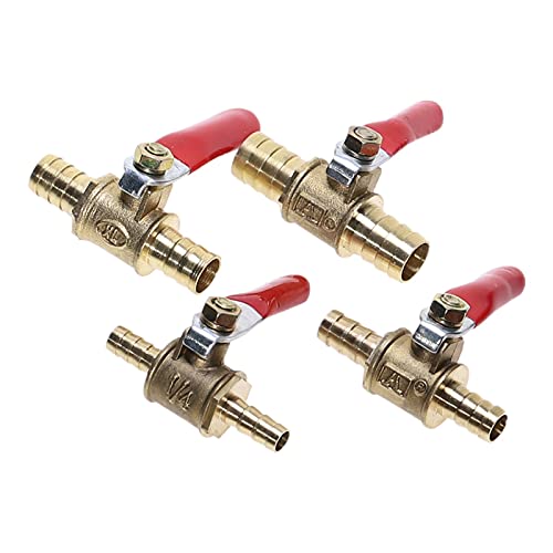Ventil 6 mm 8 mm 10 mm 12 mm Kugelhahn Absperrkugelhahn Schlauchtülle Inline Wasser Öl Luft Gas Kraftstoffleitung Kleiner Messingkugelhahn(10mm Barb) von IVEKYKIBC