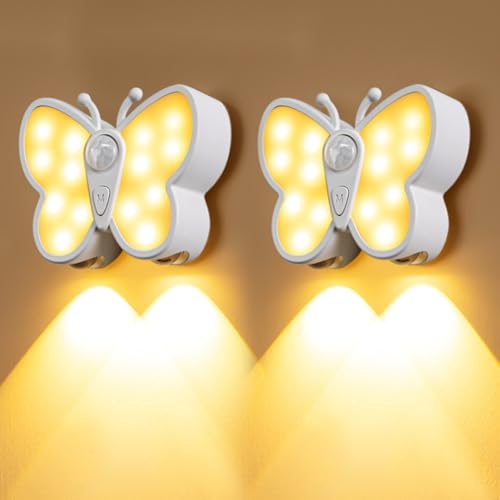 IVEOPPE Akku Wandleuchte Innen Drahtlose mit Bewegungsmelder - 2 Stück 1200mAh LED Wandlampe, Wandleuchten Magnetische mit 3 Modi (3000k/6000k), Nachtlicht für Treppe Flur Wohnzimmer Schlafzimmer von IVEOPPE