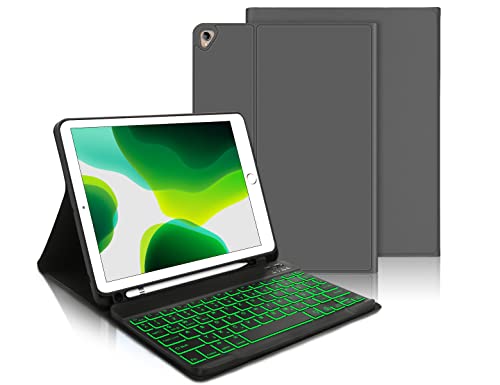IVEOPPE Tastatur 9. Generation, 10.2" Tastatur mit Hülle (9./8./7. Generation), Magnetisch Abnehmbarer 7-Farbige Beleuchtung mit QWERTZ für Air 3 und Pro 10.5, Greu IVEOPPE Tastatur 9. Generation, 10.2" Tastatur mit Hülle (9./8./7. Generation), Magnetisch Abnehmbarer 7-Farbige Beleuchtung mit QWERTZ für Air 3 und Pro 10.5, Greu von IVEOPPE
