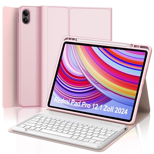 IVEOPPE Hülle Tastatur für Redmi Pad Pro 12.1, Tastatur für Xiaomi Poco Pad 2024, Bluetooth Magnetisch Keyboard für Redmi pad Pro/Xiaomi Poco pad 12.1 Zoll, Rosa IVEOPPE Hülle Tastatur für Redmi Pad Pro 12.1, Tastatur für Xiaomi Poco Pad 2024, Bluetooth Magnetisch Keyboard für Redmi pad Pro/Xiaomi Poco pad 12.1 Zoll, Rosa von IVEOPPE