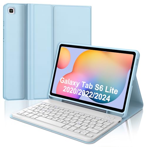 IVEOPPE Tastatur für Samsung Galaxy Tab S6 Lite 2024, Hülle mit Tastatur Galaxy Tab S6, Bluetooth Magnetischer QWERTZ Keyboard Samsung für S6 Lite 10.2 Zoll 2024/2022 (SM-P610/P615/P613/P619), Blau IVEOPPE Tastatur für Samsung Galaxy Tab S6 Lite 2024, Hülle mit Tastatur Galaxy Tab S6, Bluetooth Magnetischer QWERTZ Keyboard Samsung für S6 Lite 10.2 Zoll 2024/2022 (SM-P610/P615/P613/P619), Blau von IVEOPPE