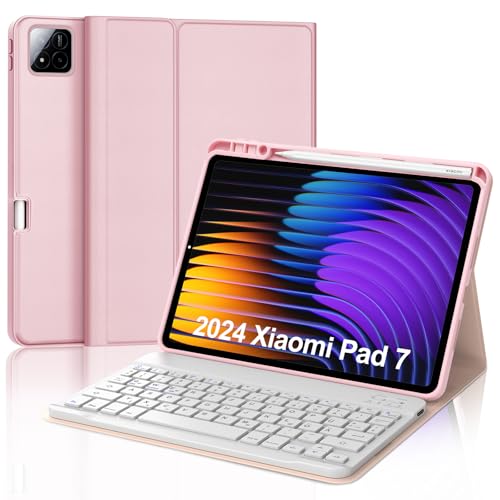 IVEOPPE Hülle mit Tastatur für Xiaomi Pad 7/Pad 7 Pro 11.2", Tastatur für Xiaomi Pad 7, Abnehmbare Magnetisch QWERTZ Tastatur für Xiaomi Pad 7 2024 11.2 Zoll, Rosa IVEOPPE Hülle mit Tastatur für Xiaomi Pad 7/Pad 7 Pro 11.2", Tastatur für Xiaomi Pad 7, Abnehmbare Magnetisch QWERTZ Tastatur für Xiaomi Pad 7 2024 11.2 Zoll, Rosa von IVEOPPE