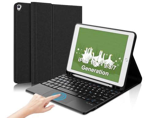 IVEOPPE iPad 9 Generation Hülle mit Tastatur, Hülle Tastatur für iPad 10.2, Bluetooth Magnetisch Abnehmbarer QWERTZ Touchpad Tastatur für iPad 10.2 Zoll 9/8/7 Generation, iPad Air 3. Gen. IVEOPPE iPad 9 Generation Hülle mit Tastatur, Hülle Tastatur für iPad 10.2, Bluetooth Magnetisch Abnehmbarer QWERTZ Touchpad Tastatur für iPad 10.2 Zoll 9/8/7 Generation, iPad Air 3. Gen. von IVEOPPE