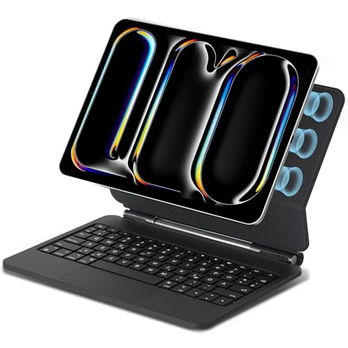 IVEOPPE Tastatur Hülle für iPad pro 13" 2024 (M4), Magic Keyboard für iPad Pro 13, Präzises Multi-Touch Trackpad, Magnetische Freischwebende Design für iPad Pro 7 Gen(M4) 13 Zoll 2024 von IVEOPPE
