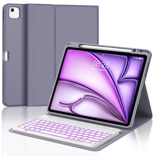 IVEOPPE Tastatur für iPad Air 13 (2025/2024), Hülle mit Tastatur für iPad air 13 Zoll M3/M2, 7-Farbige Beleuchtung, Magnetisch Bluetooth QWERTZ Keyboard für Air 13" 2025 M3/2024 M2, Lila IVEOPPE Tastatur für iPad Air 13 (2025/2024), Hülle mit Tastatur für iPad air 13 Zoll M3/M2, 7-Farbige Beleuchtung, Magnetisch Bluetooth QWERTZ Keyboard für Air 13" 2025 M3/2024 M2, Lila von IVEOPPE