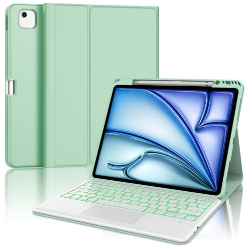 IVEOPPE Tastatur für iPad Air 13 (2025/2024) Con Touchpad, Hülle mit Tastatur für iPad air 13 Zoll M3/M2, Magnetisch Bluetooth Beleuchtung QWERTZ Keyboard für Air 13" 2025 M3/2024 M2, MinzGrün IVEOPPE Tastatur für iPad Air 13 (2025/2024) Con Touchpad, Hülle mit Tastatur für iPad air 13 Zoll M3/M2, Magnetisch Bluetooth Beleuchtung QWERTZ Keyboard für Air 13" 2025 M3/2024 M2, MinzGrün von IVEOPPE