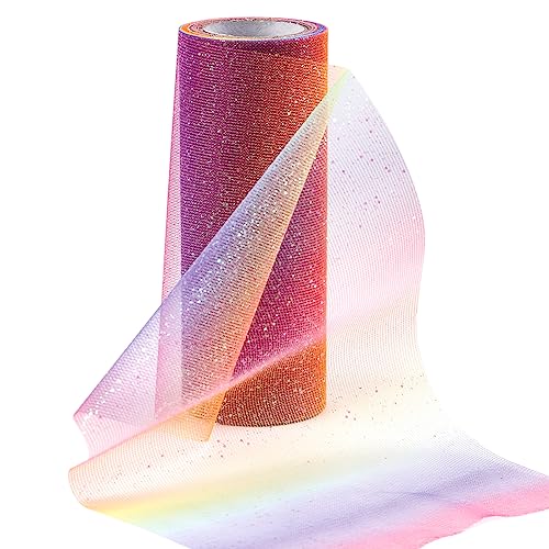 IVEOPPE Tüllrolle 15 cm x 18,2 m, Hochzeits-Tüll-Tischläufer-Dekoration 20 Yards Tüllbandrollen, Farbe Tüllstoff für DIY Tutu-Rock-Hochzeits-Tischläufer-Dekoration von IVEOPPE