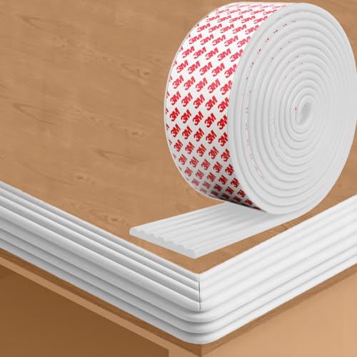 Kantenschutz Selbstklebend - 2m Tischkantenschutz Breite 8cm Dicke 0.8 cm, Tischkantenschutz Ecken, Kantenschutz Schaumstoff für Glastische Platten kommoden (Weiß, 2M) von IVEOPPE