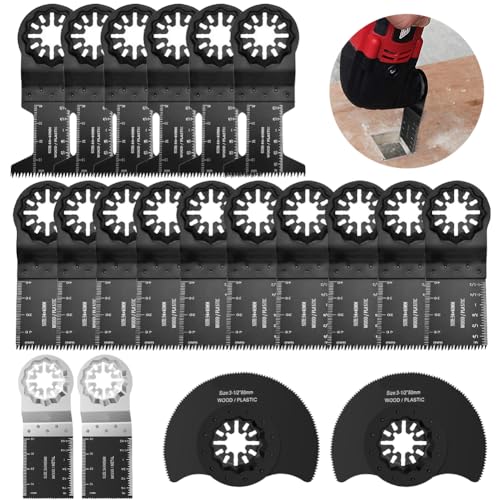 Multitool Sägeblätter,20 stuck Metallsägeblätter-Sägeblätter Kit,Oszillierende Mehrzweck Sägeblatt für Fein Multimaster, Dremel,Bosch,Makita DTM51,Dewalt,Einhell von IVEOPPE