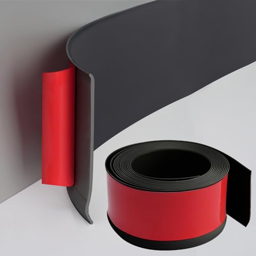PVC Weichsockelleiste Selbstklebend Sockelleiste - 10cm x 3m Fussleisten Küchenabschlussleiste, Flexible Zierleiste für Küche, Badezimmer, Wohnzimmer (Schwarz 3M) von IVEOPPE