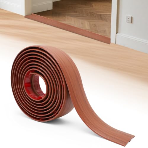 Übergangsprofil Selbstklebend Boden Übergangsleiste - 3 Meter x 50mm PVC Bodenbelag, Bodentrennstreifen zum Verbinden von Bodenfugen (Holzmaserung Braun) von IVEOPPE
