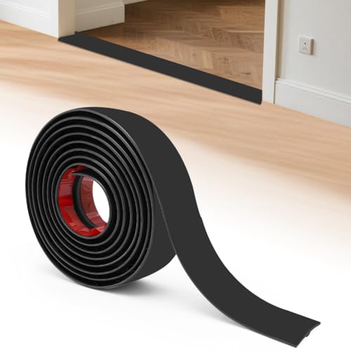 Übergangsprofil Selbstklebend Boden Übergangsleiste - 3 Meter x 50mm PVC Bodenbelag, Bodentrennstreifen zum Verbinden von Bodenfugen (Schwarz) von IVEOPPE