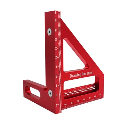 Winkelmesser, 3D-Gehrungswinkel Multifunktional 22.5-90 Winkelmaß Aluminiumlegierung Hochpräzises, Messwerkzeug Anreisswerkzeug Holzbearbeitungs-Messwerkzeuge für Tischler, Ingenieur Rote Winkelmesser, 3D-Gehrungswinkel Multifunktional 22.5-90 Winkelmaß Aluminiumlegierung Hochpräzises, Messwerkzeug Anreisswerkzeug Holzbearbeitungs-Messwerkzeuge für Tischler, Ingenieur Rote von IVEOPPE