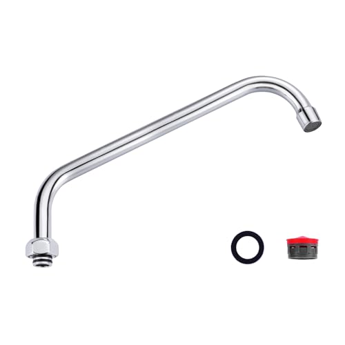 Commercial Wasserhahn Schwenkauslauf Ersatz 30,5 cm Add-on Swing Düse Auslauf Chrom poliert Auslauf Ersatzteil für kommerzielle Küchenspüle Wasserhahn 1,8 GPM / 2,2 GPM Luftsprudler - G3/4 von IVIGA