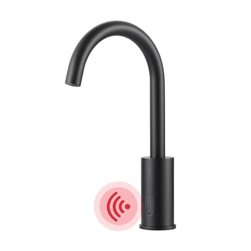 iVIGA Wasserhahn Sensor:Badarmatur Infrarot Sensor für Küche Badezimmer Spülbecken - Wasserhahn Bad Automatisch mit Steuerkasten Temperatur Mischer,Schwarz von IVIGA