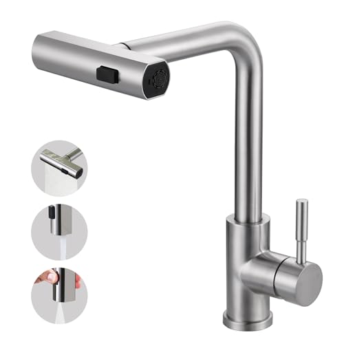 iVIGA Wasserhahn Küche: Hochdruck Küchenarmatur mit Brause Ausziebar, 3 Wasserstrahlarten mit Spültischarmatur und 360° Drehung, Gebürstetes Nickel iVIGA Wasserhahn Küche: Hochdruck Küchenarmatur mit Brause Ausziebar, 3 Wasserstrahlarten mit Spültischarmatur und 360° Drehung, Gebürstetes Nickel von IVIGA