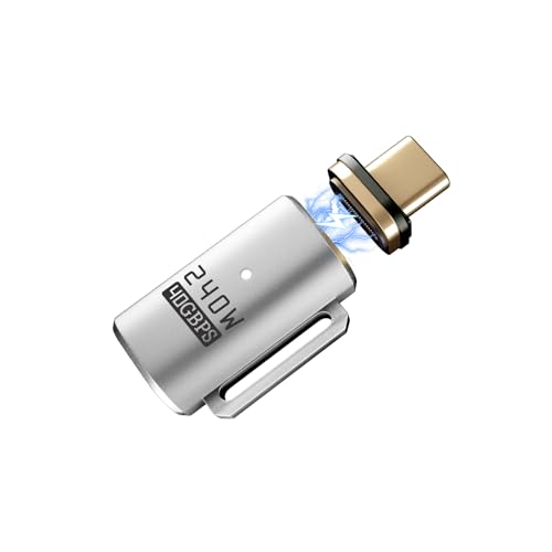 IVIVTOR USB C Magnet Adapter - 240W USB c magnetisch Adapter 24 pin mit 40gbps Übertragungsgeschwindigkeit geeignet für Laptop Tablet Handy - silber IVIVTOR USB C Magnet Adapter - 240W USB c magnetisch Adapter 24 pin mit 40gbps Übertragungsgeschwindigkeit geeignet für Laptop Tablet Handy - silber von IVIVTOR