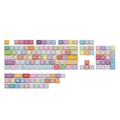 IVLAZLRG 133 PBT -Schlüsselkaps XDA Profile Farbstoff Sublimation Mechanische Tastatur Keyboard Keycap Set kompatibel mit MX Switch GK64 GK75 Gummibärchen Design von IVLAZLRG