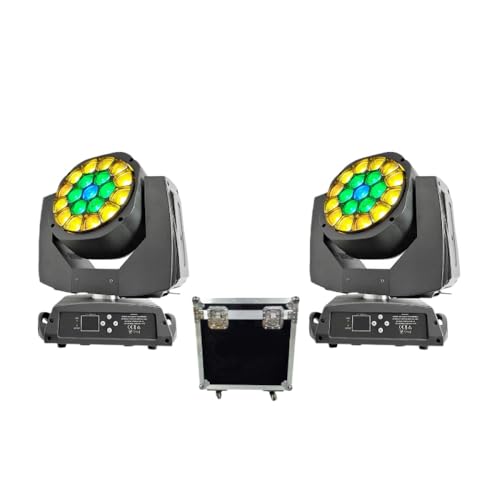 IVLAZLRG 19x15W Beam Moving Head Light mit Zoomfunktion für die Bühne DJ Disco Party kompatibel mit Control(2 Light 1 Case) von IVLAZLRG