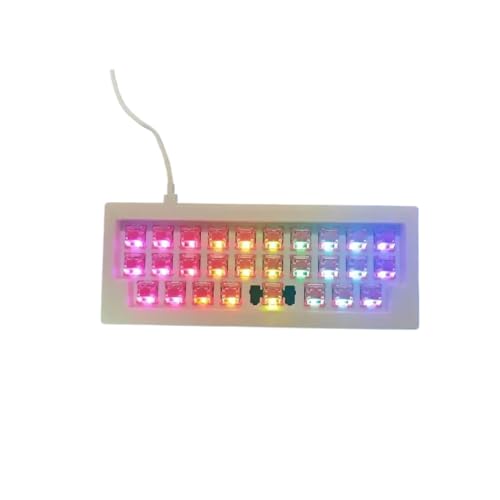 IVLAZLRG Benutzerdefinierte verdrahtische RGB programmierbare Tastaturkit kompatibel mit QMK -Firmware und Vial -Unterstützung für Makrofunktionen Cyber28 Minormodell(White RGB kit) von IVLAZLRG