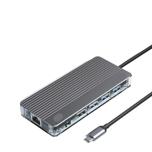 IVLAZLRG ORICO 11-in-1 USB C Dockingstation Typ-C bis 4K30Hz HDMI-Adapter PD100W SD TF USB 3.0 Hub kompatibel mit verschiedenen Geräten kompatibel(11-in-1) von IVLAZLRG