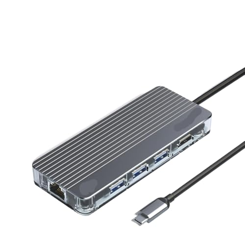 IVLAZLRG ORICO 11-in-1 USB C Dockingstation Typ-C bis 4K30Hz HDMI-Adapter PD100W SD TF USB 3.0 Hub kompatibel mit verschiedenen Geräten kompatibel(8-in-1) von IVLAZLRG
