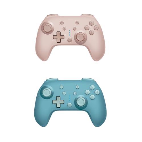 IVLAZLRG QRD Junior E5 Wireless Game Controller für Switch OLED Lite PC Android Compatible Tragbarer Joystick(Pink and Blue) von IVLAZLRG
