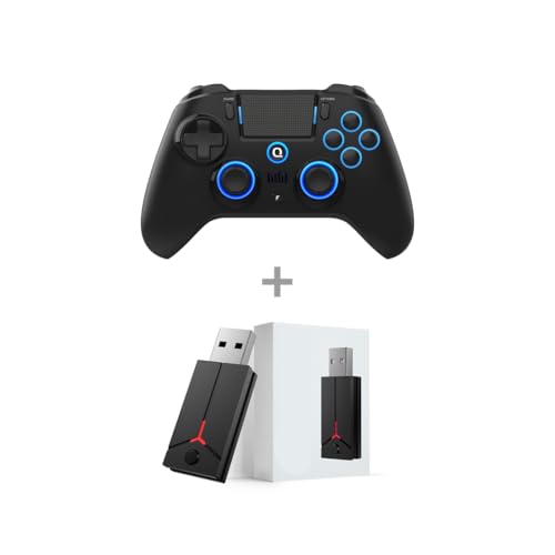 IVLAZLRG QRD Spark N5 Wireless Game Controller kompatibel mit PS5 PS3 Android PC mit Hall -Effekt 9 Farb -LED -Leuchten und Vibrationsfunktion(N5 and PS5 Converter) von IVLAZLRG