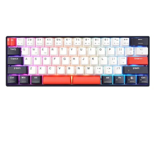 IVLAZLRG Wired Mechanical -Tastatur mit RGB -Hintergrundbeleuchtung Silent Tactile Switches Heiße Swappbare PBT -Tastaturkaps kompatibel mit QMK via(Rose Sea-Blue) von IVLAZLRG