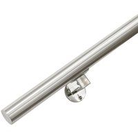 Edelstahl-Treppengeländer - gebürstet - 120 cm + 2 Halterungen - Silber von VIVOL