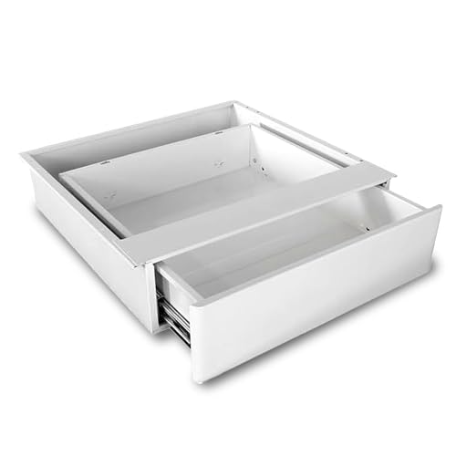 IVOL Schreibtisch Schublade Weiß 42 x 41 x 10 cm - Schublade unter Schreibtisch Metall- Ausziehbarer Unterbau Schublade für Schreibtisch - Aufbewahrungsbox von IVOL