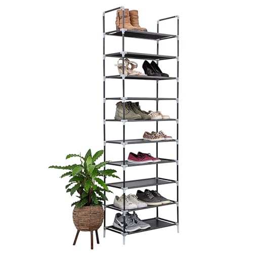 Vivol Deluxe Schuhregal XL - Schuhablage für 20 Paar Schuhe - Schuhschrank mit 10 Ebenen - HxBxT: 178x56,5x27 cm - Schuhständer Höhenverstellbar Wasserfest von Vivol