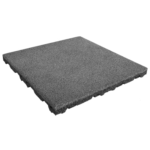 IVOL Fallschutz Gummifliese - 75 mm Höhe – 50 x 50 cm (Grau) von IVOL