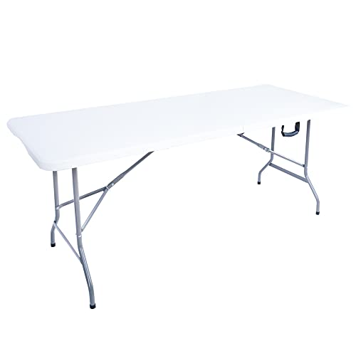 IVOL Klappbarer Gartentisch Weiß - Campingtisch - 180 x 74 cm von IVOL