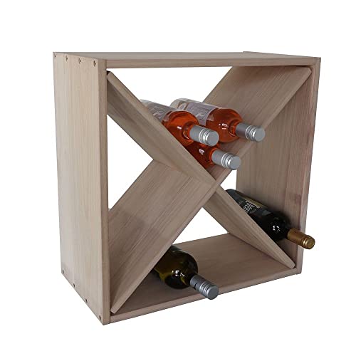 IVOL Weinregal aus Holz - Kreuz - 50 x 50 x 26 cm - Flaschenregal - Standregal von IVOL