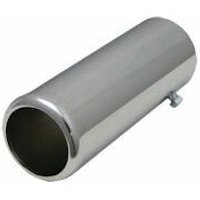 Auspuffblende universal Rund - Carbon-Stahl - Anschluss 53-57mm - Silber von VIVOL